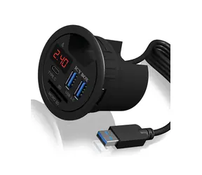 Icy Box IB-HUB1404 černá / USB rozbočovač / 2x USB 3.0 A / USB 3.0 C / 2v1 čtečka karet 