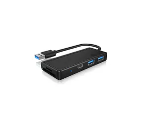 Icy Box IB-HUB1423CR-U3 černá / USB HUB / 2x USB 3.0 / 1x USB-C / microSD / SD