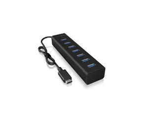 Icy Box IB-HUB1700-C3 černá / USB-C rozbočovač / 7x USB 3.0 A
