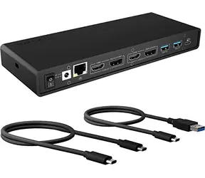 Icy Box IB-DK2245AC černá / Dokovací stanice / USB-A / USB-C / 3.5mm jack / DP / HDMI / RJ45