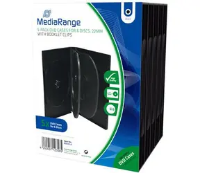 MediaRange BOX35-6 DVD obal pro 6 disků černá / 33mm / 5ks 