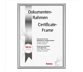 Hama DETROIT rámeček hliníkový 21x29.7 cm (formát A4) stříbrná / plastové sklo