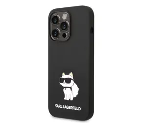 Karl Lagerfeld Liquid Silicone Choupette NFT Zadní Kryt pro Apple iPhone 14 Pro Max černá
