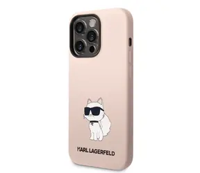 Karl Lagerfeld Liquid Silicone Choupette NFT Zadní Kryt pro Apple iPhone 14 Pro Max růžová
