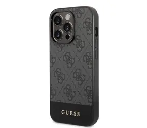 GUESS 4G Stripe Zadní Kryt pro Apple iPhone 14 Pro Max šedá