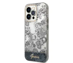 GUESS PC/TPU Toile De Jouy Zadní Kryt pro Apple iPhone 14 Pro šedá