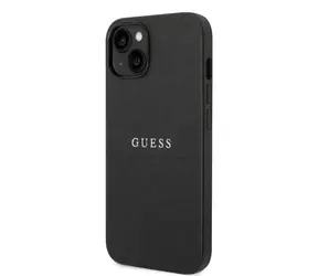 GUESS PU Leather Saffiano Zadní Kryt pro Apple iPhone 14 Plus černá