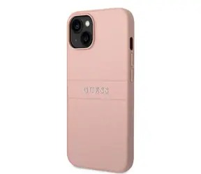 GUESS PU Leather Saffiano Zadní Kryt pro Apple iPhone 14 Plus růžová