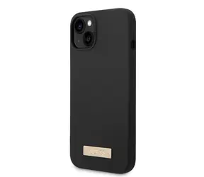 GUESS Silicone Metal Logo MagSafe Kompatibilní Zadní Kryt pro Apple iPhone 14 Plus černá