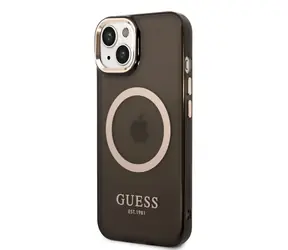 GUESS Translucent MagSafe Kompatibilní Zadní Kryt pro Apple iPhone 14 Plus černá