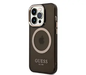 GUESS Translucent MagSafe Kompatibilní Zadní Kryt pro Apple iPhone 14 Pro Max černá
