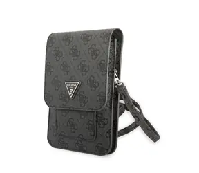 GUESS PU 4G Triangle Logo Phone Bag černá