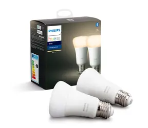 Philips Hue LED žárovka E27 9.5W bílá / chytrá LED žárovka / 800 lm / 2700 K / stmívatelná / 2ks