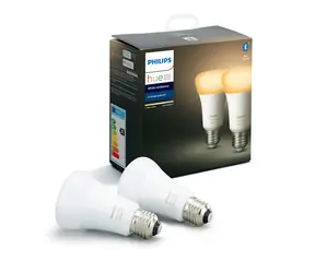Philips Hue LED žárovka E27 5W bílá / chytrá LED žárovka / 800 lm / 2200-6500 K / stmívatelná / 2ks