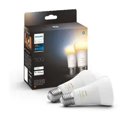 Philips Hue LED žárovka E27 8W bílá / chytrá LED žárovka / 1100 lm / 2200-6500 K / stmívatelná / 2ks