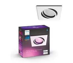 Philips Hue WACA Centura zápustné LED svítidlo hranaté GU10 1x5.7W bílá / 350lm / 2000-6500K / RGB / IP20 