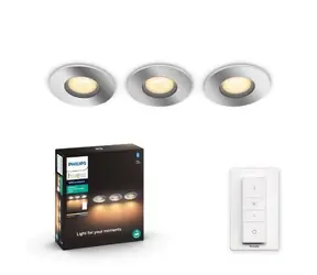 Philips Hue WA Adore koupelnové zápustné LED svítidlo SET3x5W chrom / 350lm / 2200-6500K / IP44 / ovladač