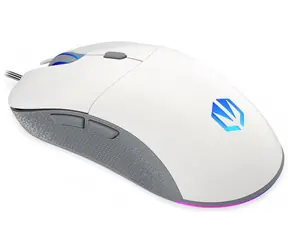 Endorfy GEM Plus bílá / optická / drátová / herní / 19000 dpi / PAW3370 / 6 tlačítek / RGB / Kailh GM8.0 / USB / 1.8m