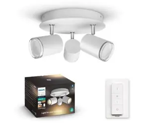 Philips Hue WA Adore koupelnové bodové LED svítidlo 3xGU10 5W bílá / 350lm / 2200-6500K / IP44 / ovladač