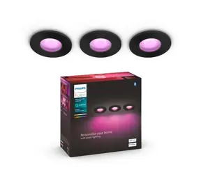 Philips Hue WACA XAMENTO podhledové LED svítidlo 3xGU10 5.7W černá / 350lm / 2000-6500K / RGB / IP44