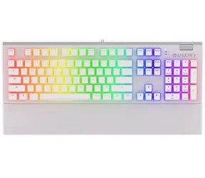 Endorfy Omnis Pudding Brown bílá / Herní klávesnice / mechanická / Kailh Brown / RGB / US layout / 1.8m