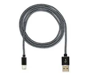 CUBE1 Datový kabel USB-C - USB-C 1.2m černá / 2x USB-C (M) / PD 65W / nylon