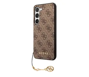 GUESS 4G Charms Zadní Kryt pro Samsung Galaxy S23 hnědá