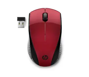 HP 220 červená  / bezdrátová myš / optická / 1600 dpi / USB