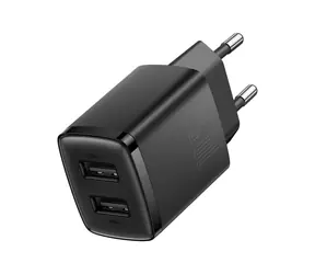 Baseus CCXJ010201 Compact nabíječka do sítě 2xUSB 10.5W černá