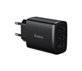 Baseus CCXJ020101 Compact Nabíječka do sítě 3xUSB 17W černá