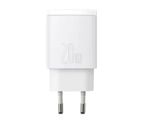 Baseus CCXJ-B02 Compact rychlonabíječka bílá / USB + USB.C / 20W