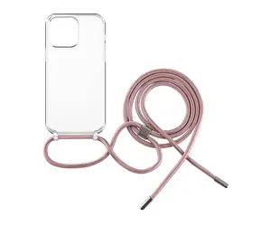 FIXED Pure Neck Pouzdro s růžovou šňůrkou na krk pro Apple iPhone 14 Pro