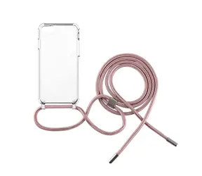 FIXED Pure Neck Pouzdro s růžovou šňůrkou na krk pro Apple iPhone 7/8/SE (2020/2022)