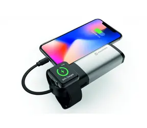 SWISSTEN powerbanka 2v1 6700mAh stříbrná / bezdrátové nabíjení Apple Watch / 10.5W / USB-A & Lightning