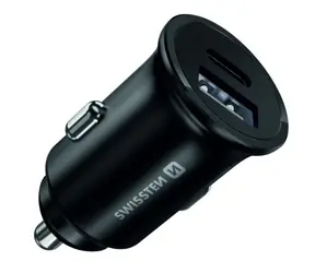 SWISSTEN CL adaptér do auta USB-A/USB-C černá / 30W