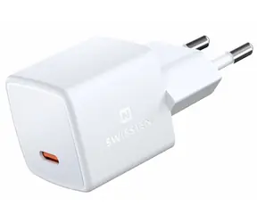 SWISSTEN síťový adaptér GaN USB-C 33W bílá