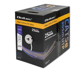 Qoltec 50358 UTP kabel 305m šedá / Cat5E / PVC
