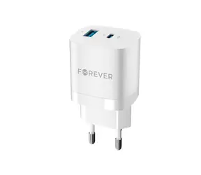 Forever TC-05 PD+USB GaN 33W Rychlonabíječka do sítě bílá / USB-A & USB-C