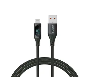 SAVIO CL-173 USB-C - Lightning kabel 1m černá / displej
