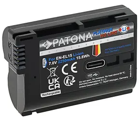 PATONA PT1363 baterie pro foto Nikon EN-EL15C 2250mAh / Li-Ion / Platinum / USB-C nabíjení