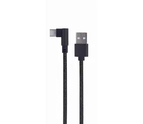 Gembird USB 2.0 A (M) - USB-C (M) kabel úhlový / 0.2m / černý