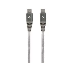 Gembird USB-C (M) - USB-C (M) 3.0 kabel / 1.5m / PD / opletený / šedý