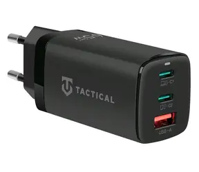 Tactical FlashBang GaN 65W černá / nabíječka do sítě / 2x USB-C / USB / 3A