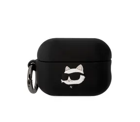 Karl Lagerfeld 3D Logo NFT Choupette Head Silikonové Pouzdro pro Apple Airpods Pro 2 černá