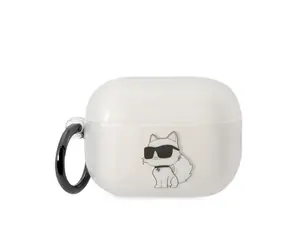 Karl Lagerfeld 3D Logo NFT Choupette TPU Pouzdro pro Apple Airpods Pro 2 bílá