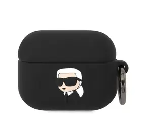 Karl Lagerfeld 3D Logo NFT Karl Head Silikonové Pouzdro pro Apple Airpods Pro černá