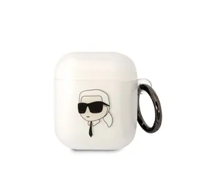 Karl Lagerfeld 3D Logo NFT Karl Head TPU Pouzdro pro Apple Airpods 1/2 bílá