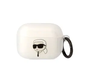 Karl Lagerfeld 3D Logo NFT Karl Head TPU Pouzdro pro Apple Airpods Pro bílá
