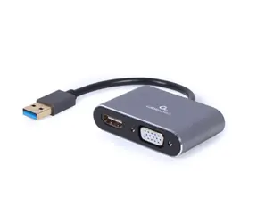Gembird adaptér USB-A (M) na VGA + HDMI (F) 0.15m
