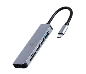 Gembird A-CM-COMBO6-02 / HUB 5V1 / HDMI / USB-A / čtečka karet